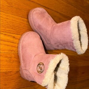 bebe Pink Furry Kids Boots